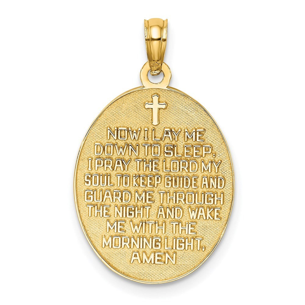14k Yellow Gold w Rhodium Reversible CHILDS PRAYER w Boy Charm