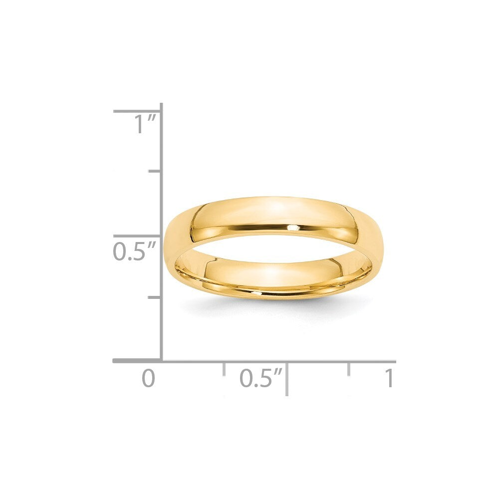 14K Yellow Gold Yellow Gold 4mm Lightweight Comfort Fit Wedding Band Size 6