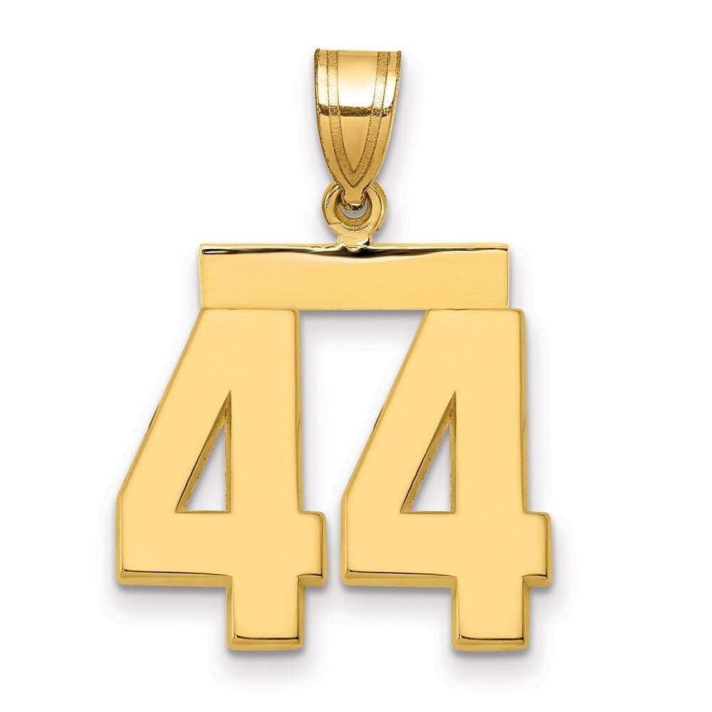 14k Yellow Gold Medium Polished Number 44 Charm Pendant