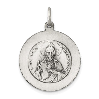 Sterling Silver Antiqued Queen of the Holy Scapular Medal Pendant