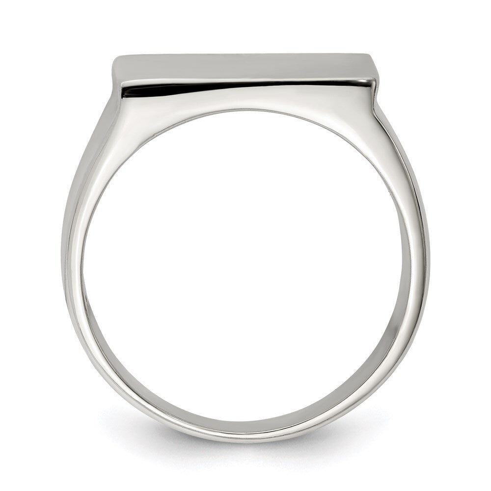 Sterling Silver 19x16mm Closed Back Signet Ring Size 9