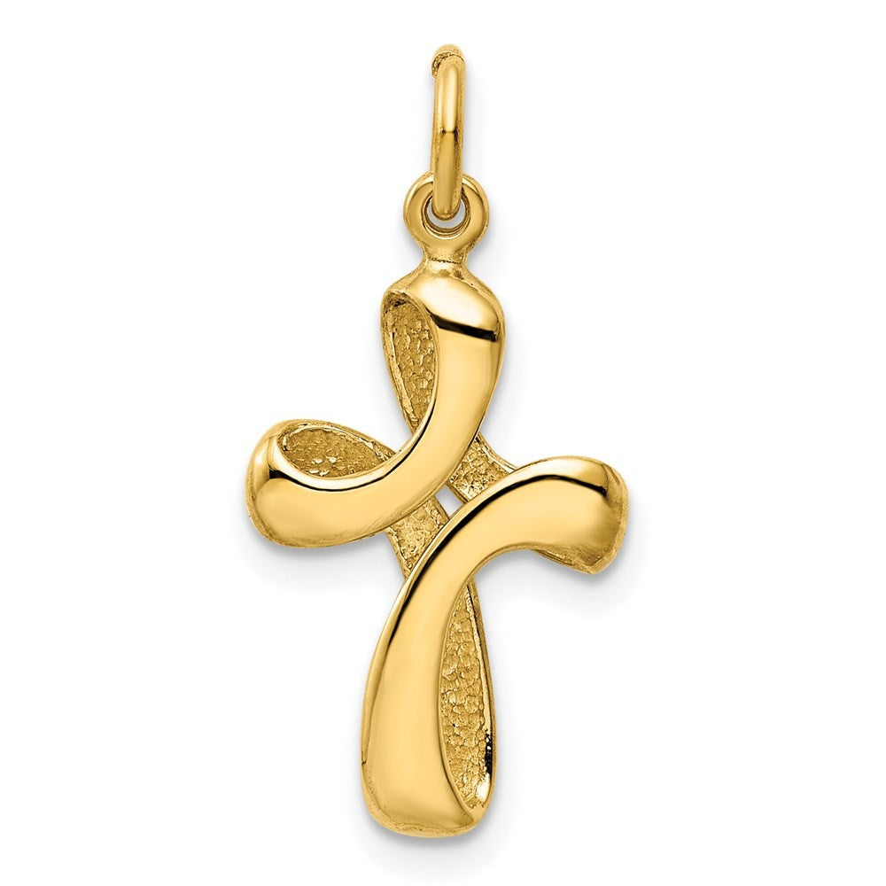 14k Yellow Gold Polished Cross Charm