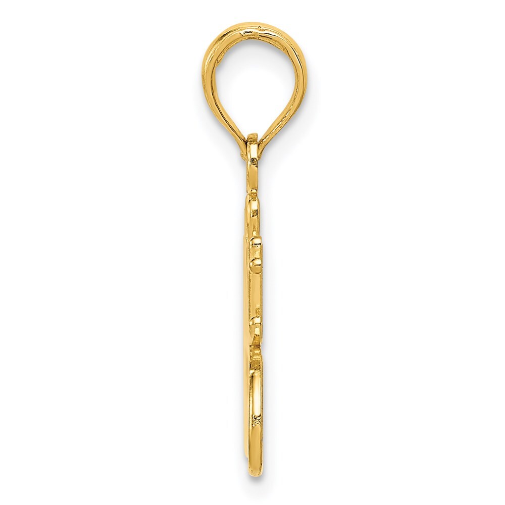 14k Yellow Gold #1 GREAT GRANDMOTHER Charm Pendant for Women