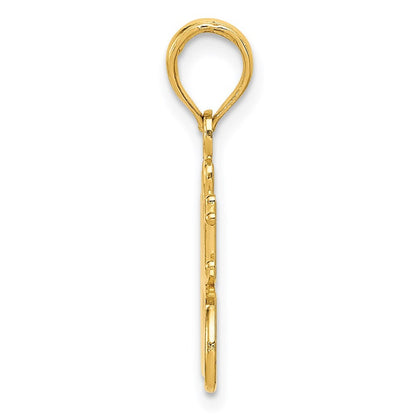 14k Yellow Gold #1 GREAT GRANDMOTHER Charm Pendant for Women