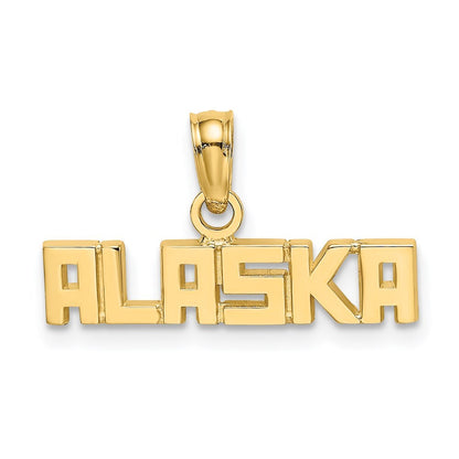 14k Yellow Gold Polished ALASKA Charm