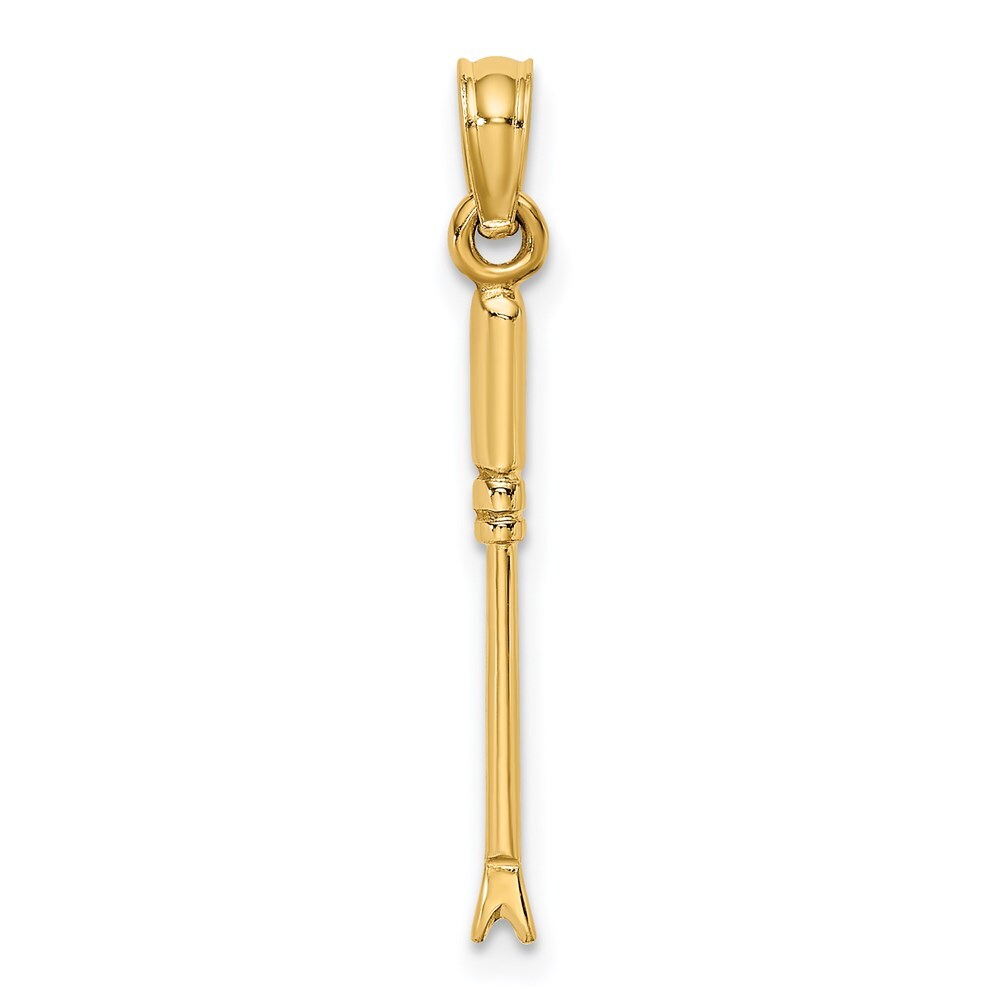 14k Yellow Gold 3-D Weeding Garden Tool Charm Pendant for Women