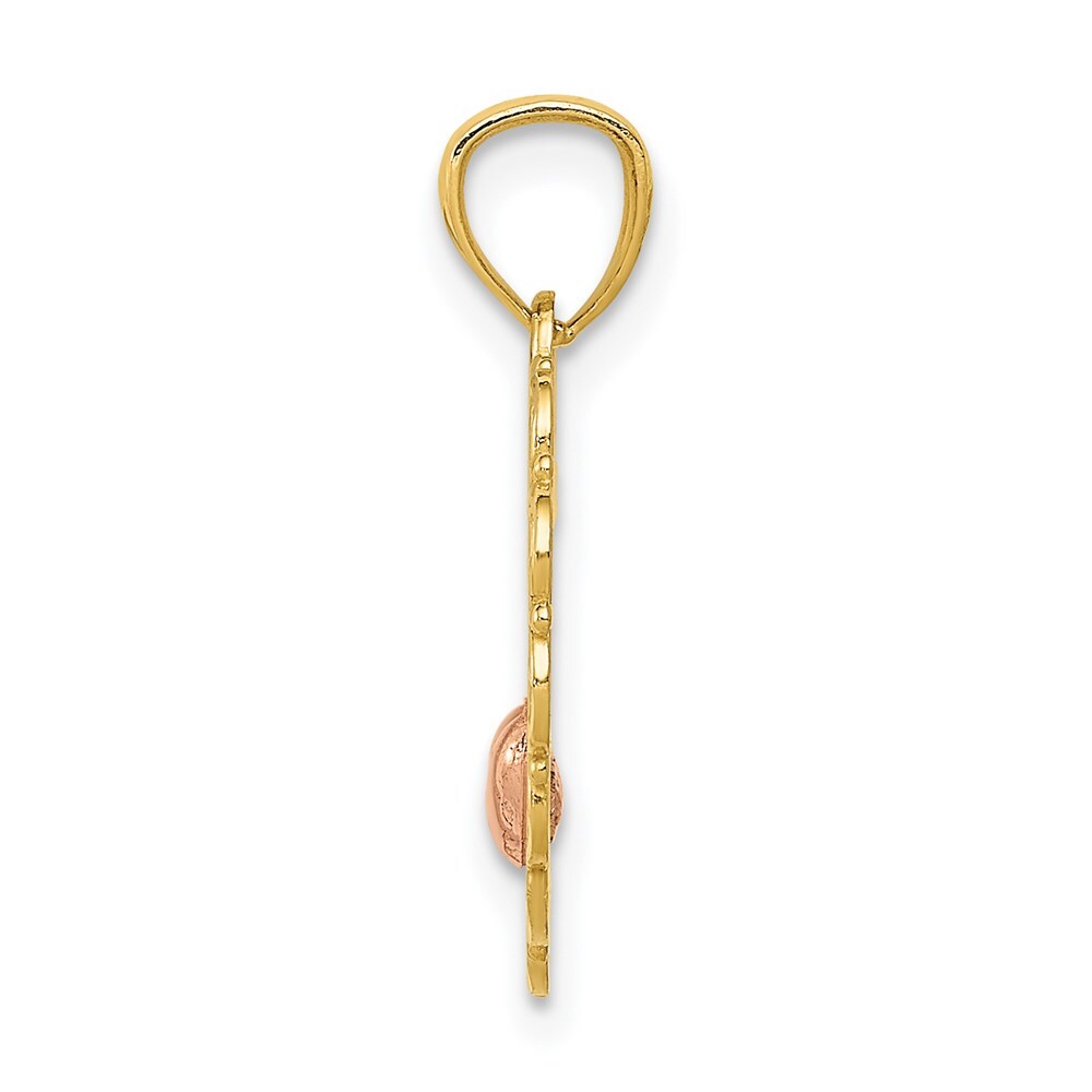 14k Two-tone Gold MOM Heart Pendant for Women