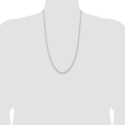 Sterling Silver Rhodium-plated 2.6mm Round Box Chain