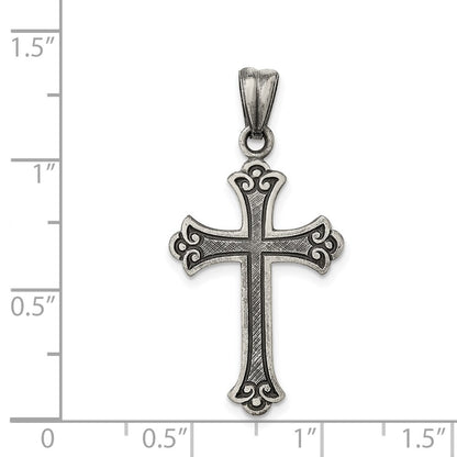 Sterling Silver Antiqued Cross Pendant Holiday Gift for Women