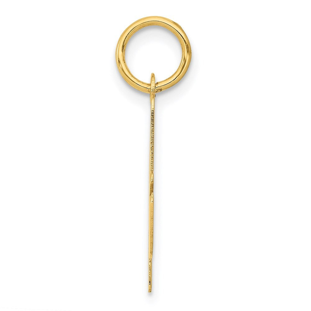 14k Yellow Gold Medium Script Letter A Initial Charm