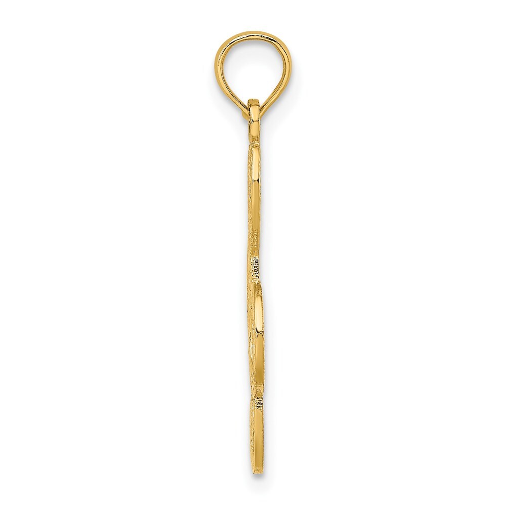 14k Yellow Gold Treble Clef Charm Pendant for Women