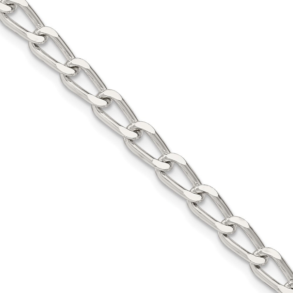 Sterling Silver 4.3mm Open Elongated Link Chain Necklace