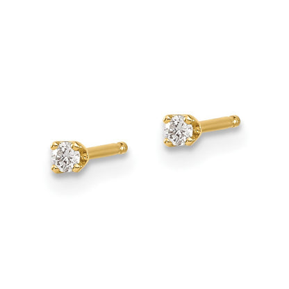 14y .05ct. I1 J-K Diamond Push-on Stud Earrings Gift for Women