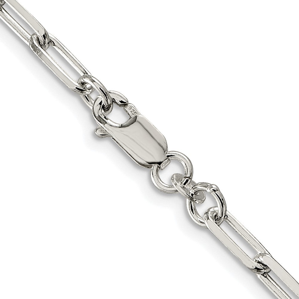 Sterling Silver Rhodium-plated 4.25mm Elongated Open Link Chain Necklace