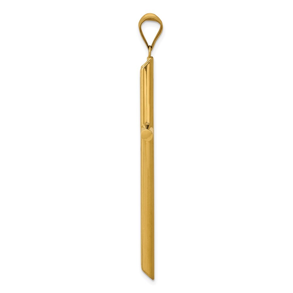 14k Yellow Gold 3-D Polished Hollow Cross Pendant