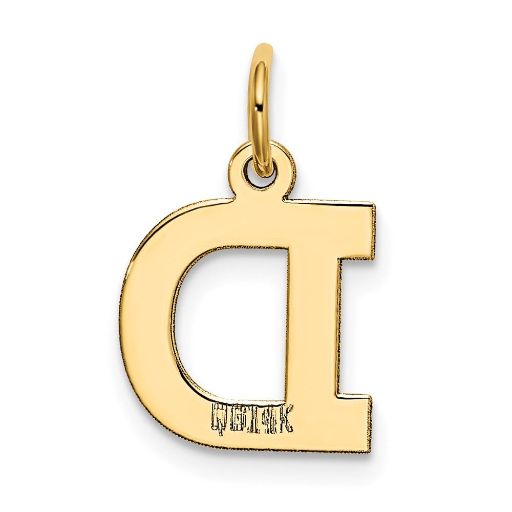14k Yellow Gold Small Block Letter D Initial Charm