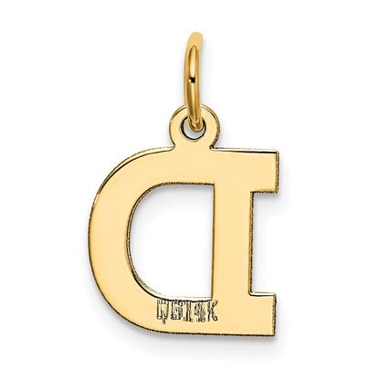 14k Yellow Gold Small Block Letter D Initial Charm