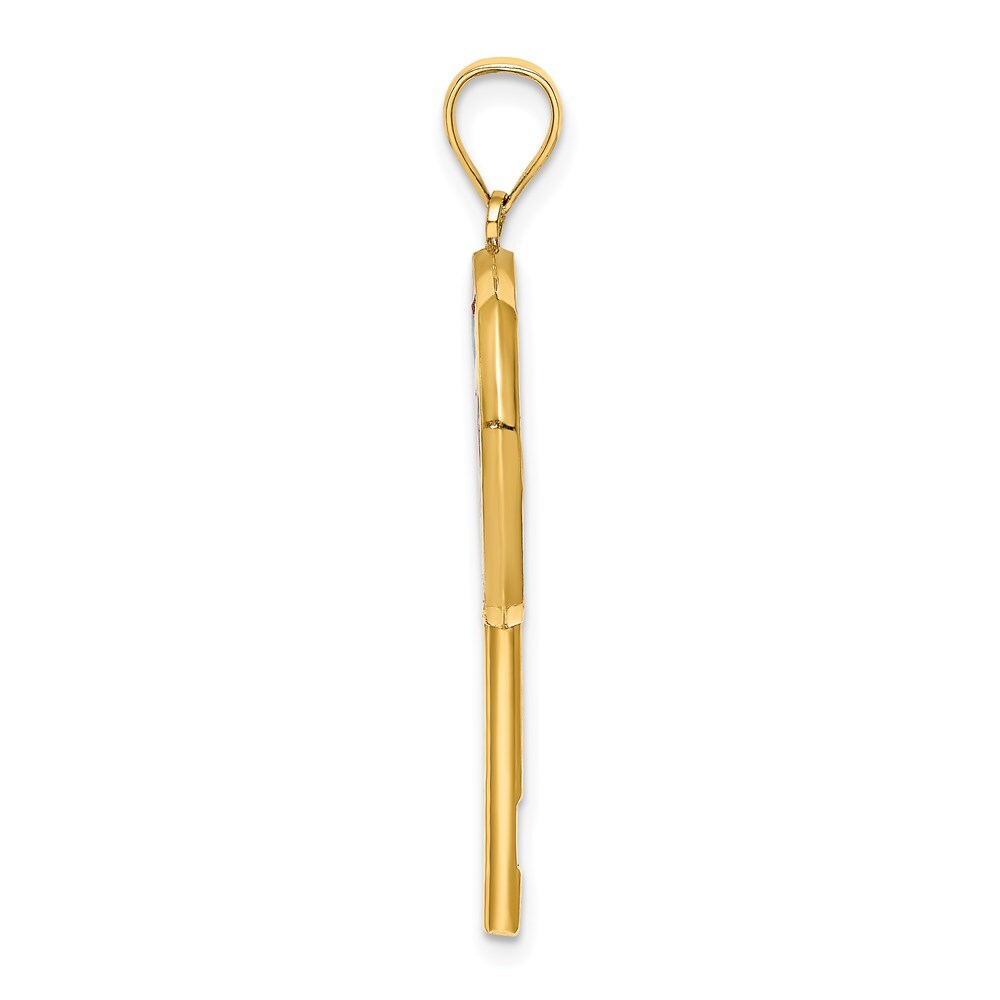 14k Yellow Gold Multi-Color Enamel 3-D Lollipop Charm