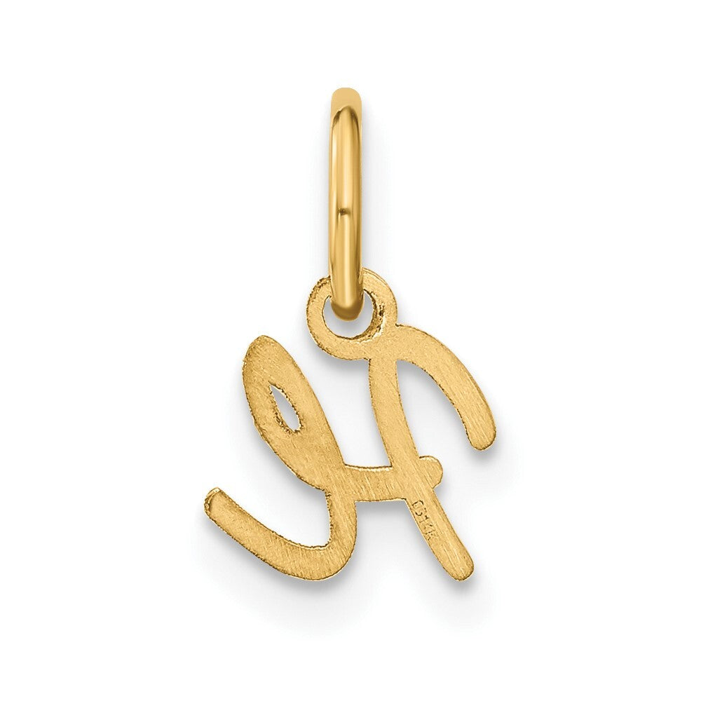 14k Yellow Gold Upper case Letter H Initial Charm Pendant for Women