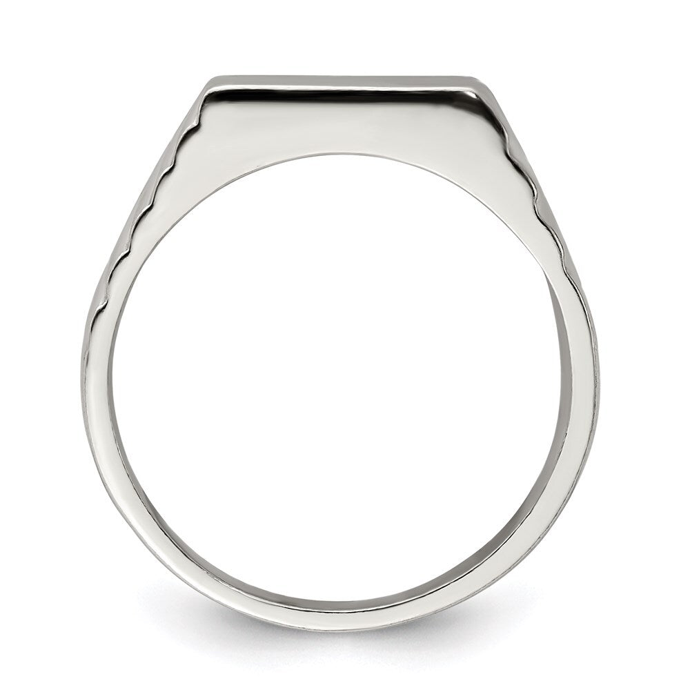 Sterling Silver 6x11mm Open Back Signet Ring Size 10