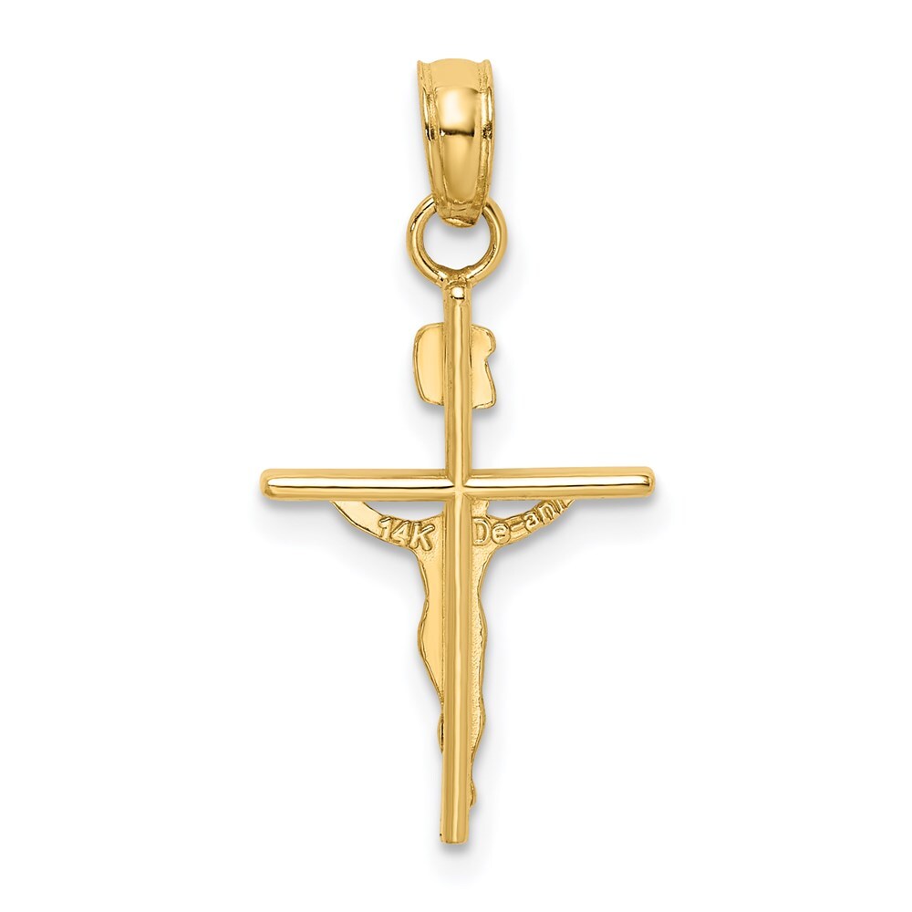 14k Two-tone Gold INRI Crucifix Pendant for Women