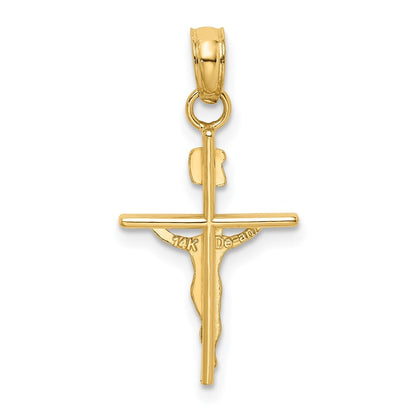 14k Two-tone Gold INRI Crucifix Pendant for Women