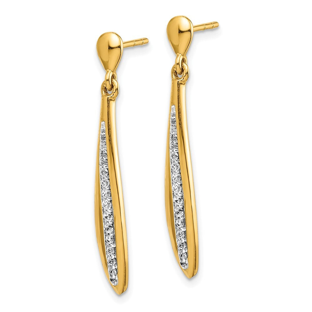 14k Yellow Gold Diamond Drop & Dangle Earrings