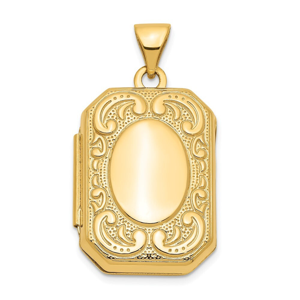 14k Yellow Gold Yellow Gold Fancy Rectangle Locket
