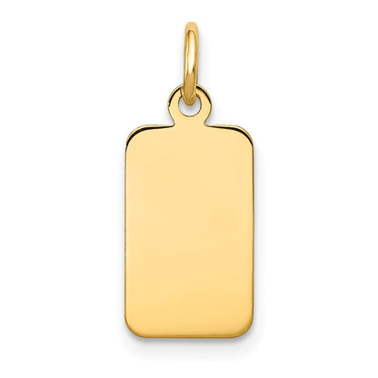 14k Yellow Gold Plain .009 Gauge Engravable Rectangular Disc Charm Pendant