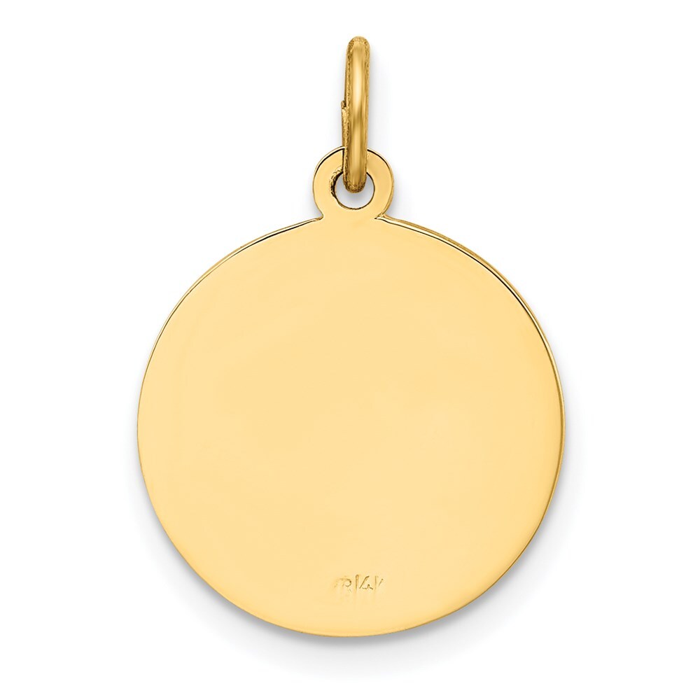 14k Yellow Gold Our Lady of Perpetual Help Medal Charm Pendant for Women