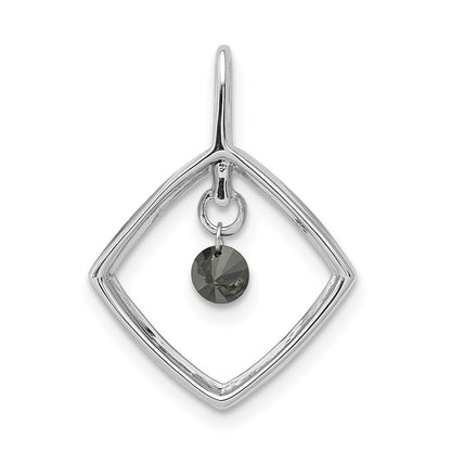 14k White Gold 1/6ct. Black Diamond Dangle Pendant for Women