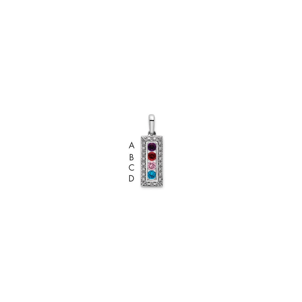 14k White Gold Family Jewelry Diamond Semi-Set Pendant for Women