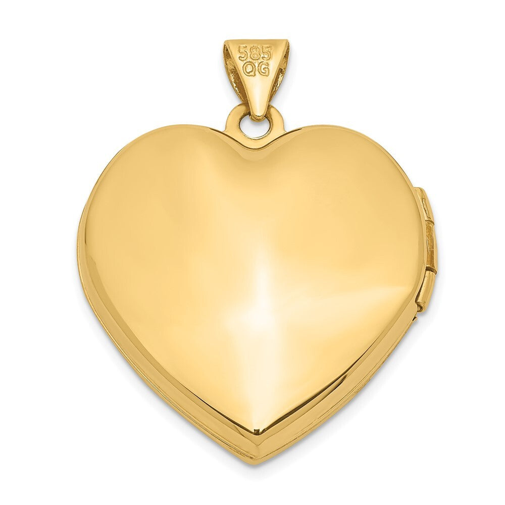 14k Yellow Gold White Rhodium Floral Heart Locket