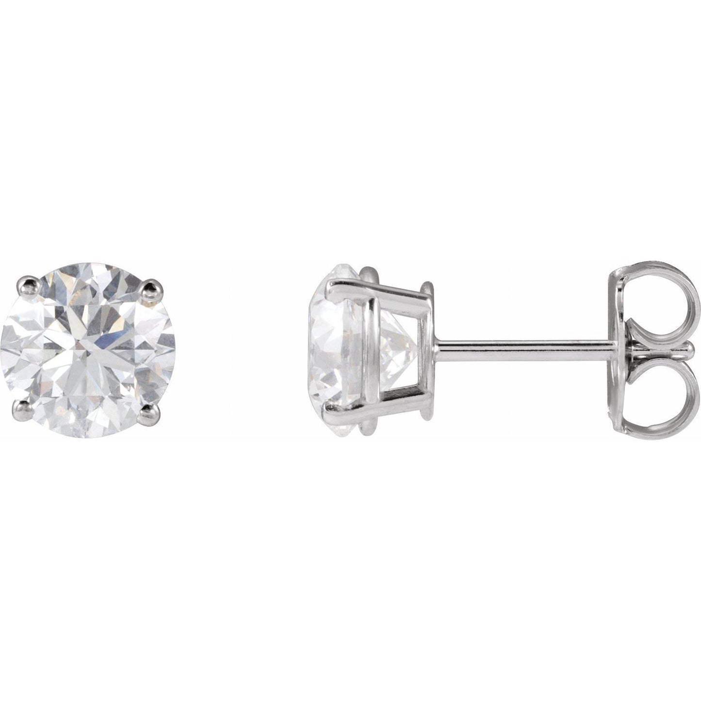 14k White Gold 2 CTW Lab-Grown Diamond Stud Earrings Fine Jewelry for Women