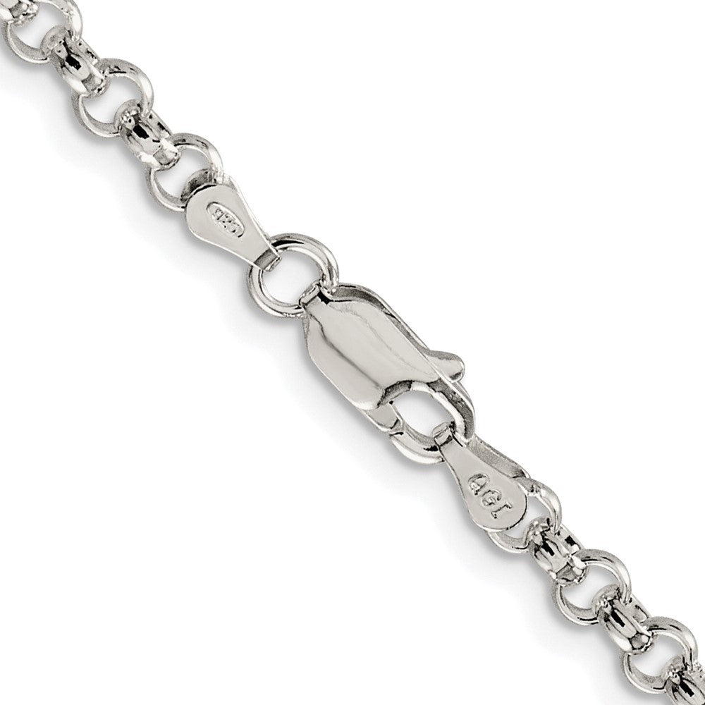 Sterling Silver Rhodium-plated 4mm Rolo Chain Necklace