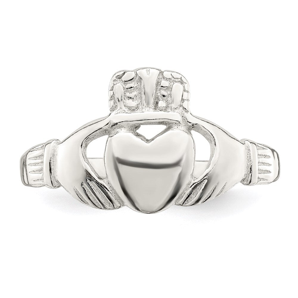 Sterling Silver Solid Claddagh Ring Size 6