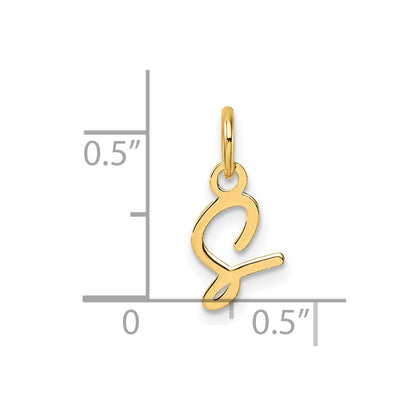 14k Yellow Gold Uppercase Letter S Initial Charm Pendant