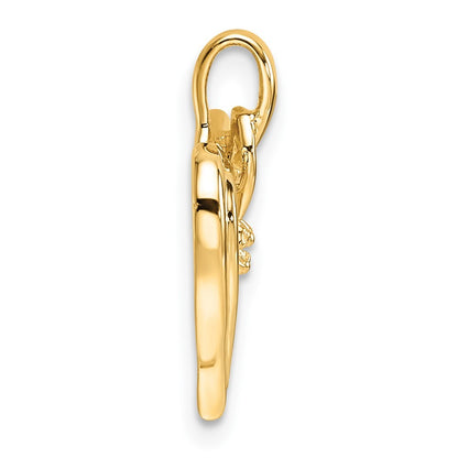 14k Yellow Gold Heart Pendant Mounting for Women