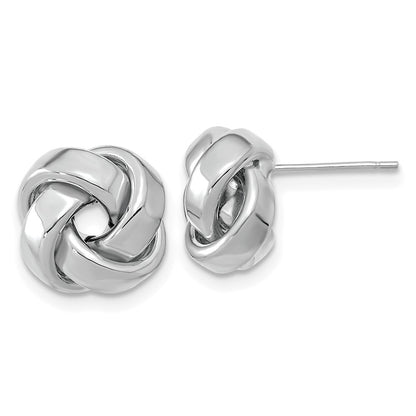 14k White Gold Polished Love Knot Earrings