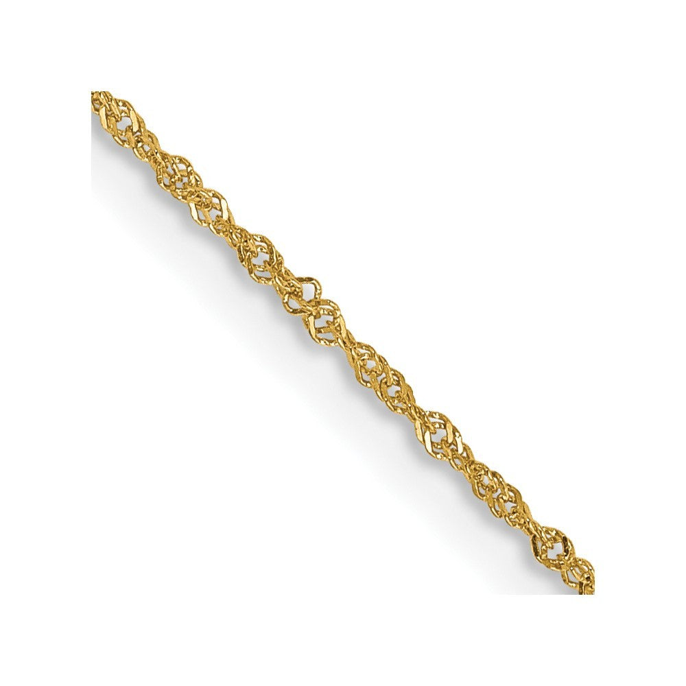 14k Yellow Gold 16 inch 1mm Singapore Chain Necklace