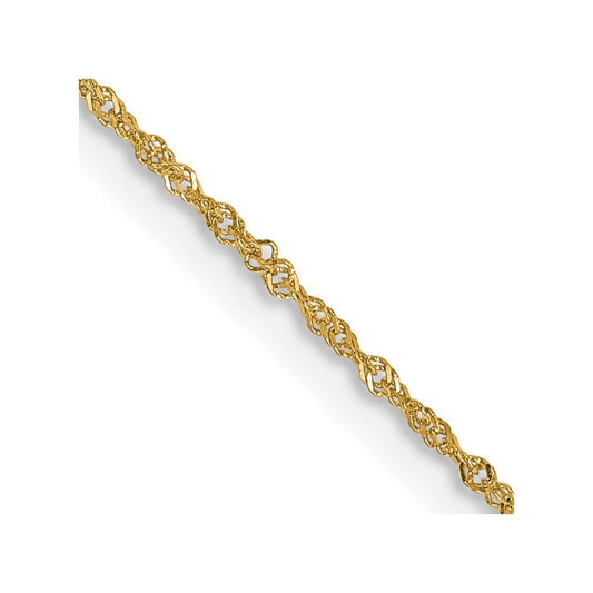 14k Yellow Gold 16 inch 1mm Singapore Chain Necklace