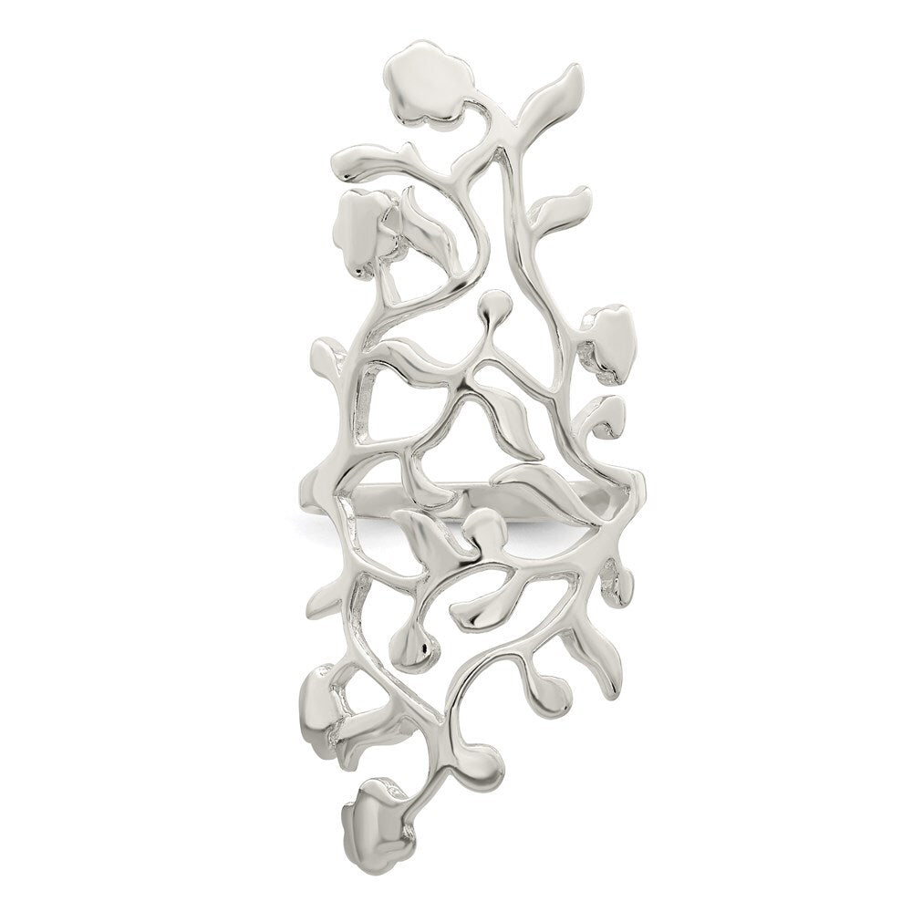 Sterling Silver Vines Full Finger Ring Size 6