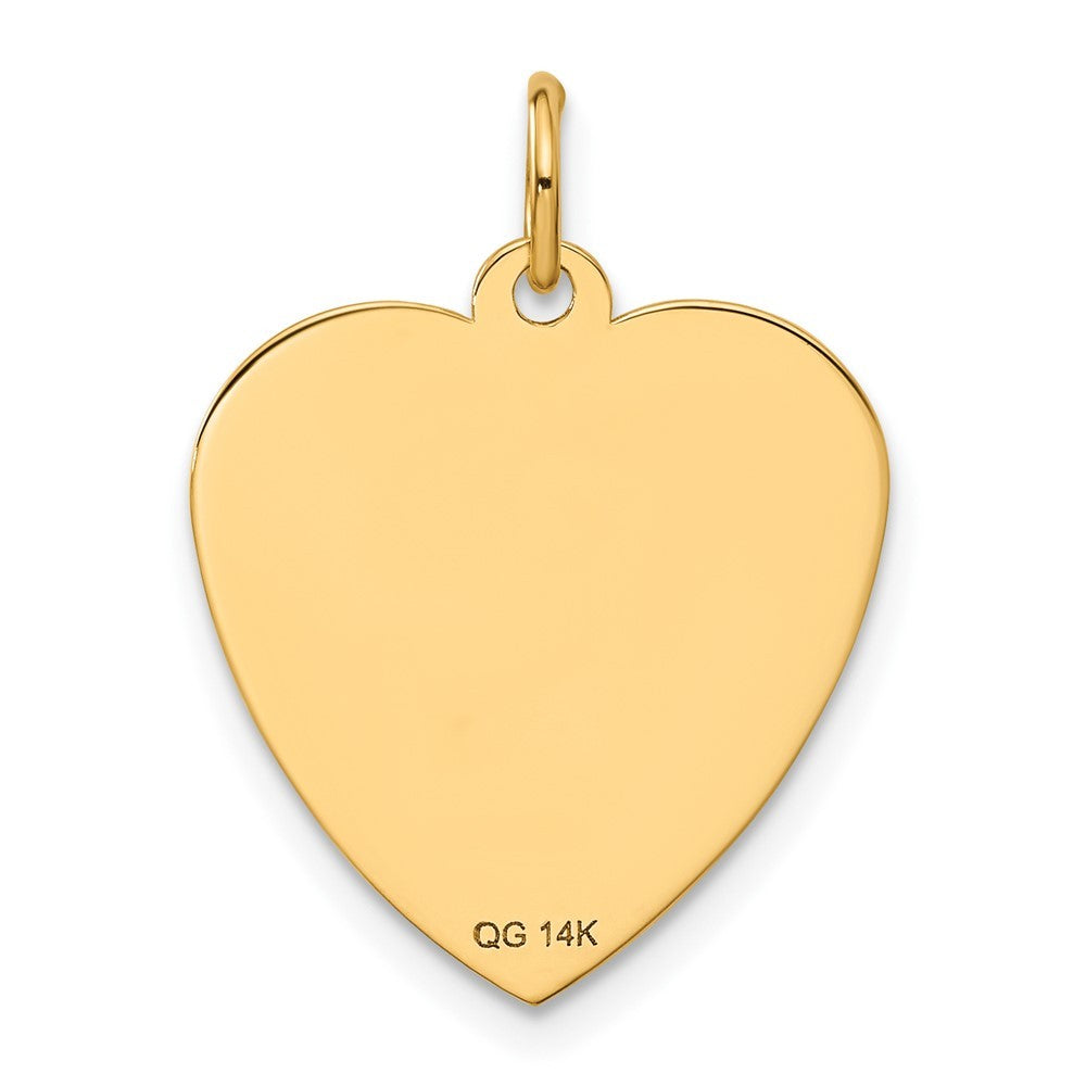 14k Yellow Gold HAPPY BIRTHDAY Heart Disc Charm Pendant