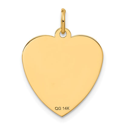 14k Yellow Gold HAPPY BIRTHDAY Heart Disc Charm Pendant