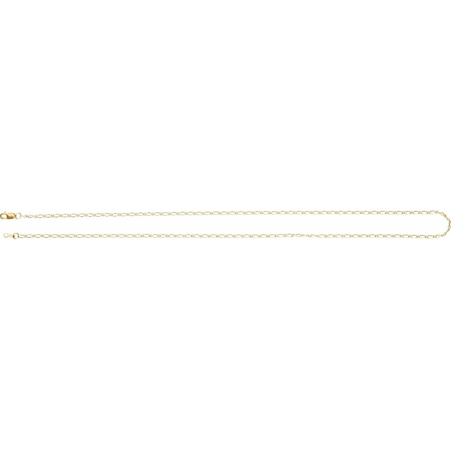 14k Yellow Gold 1.5 mm Figaro 16" Chain Necklace Fine Gift for Women