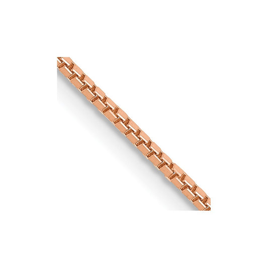 14K Rose Gold 18 inch 1mm Box Link Chain Necklace