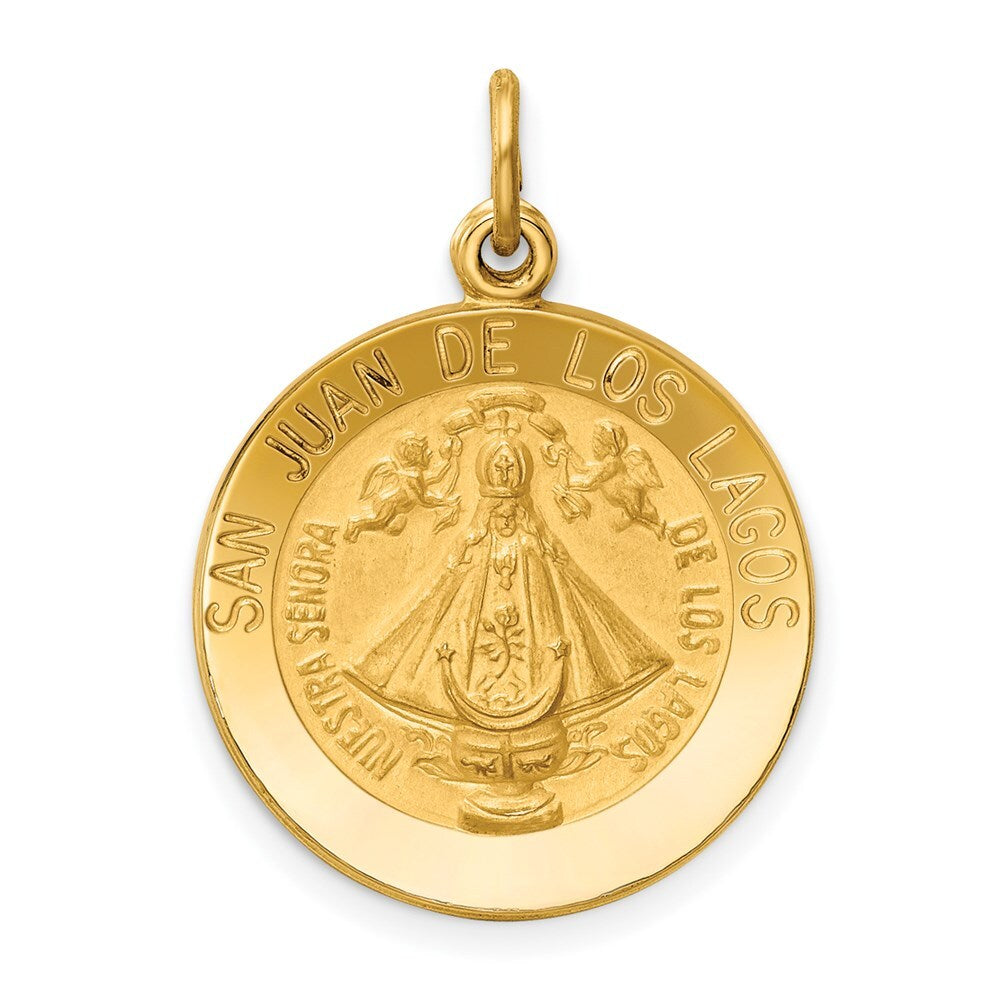 14k Yellow Gold Our Lady of San Juan Medal Pendant for Women