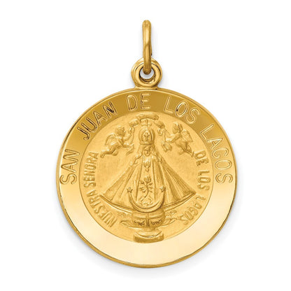 14k Yellow Gold Our Lady of San Juan Medal Pendant for Women