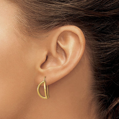 14k Yellow Gold Half Circle Wire French Wire Earrings