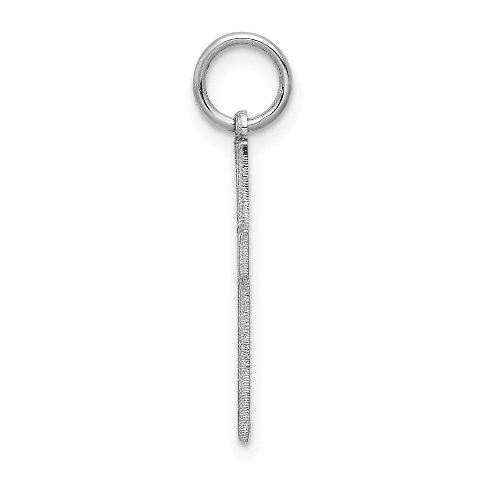 14k White Gold Solid Laser Etched Cross Pendant for Women
